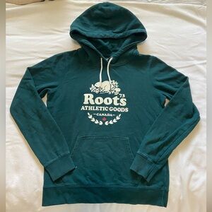 Dark green Roots logo hoodie